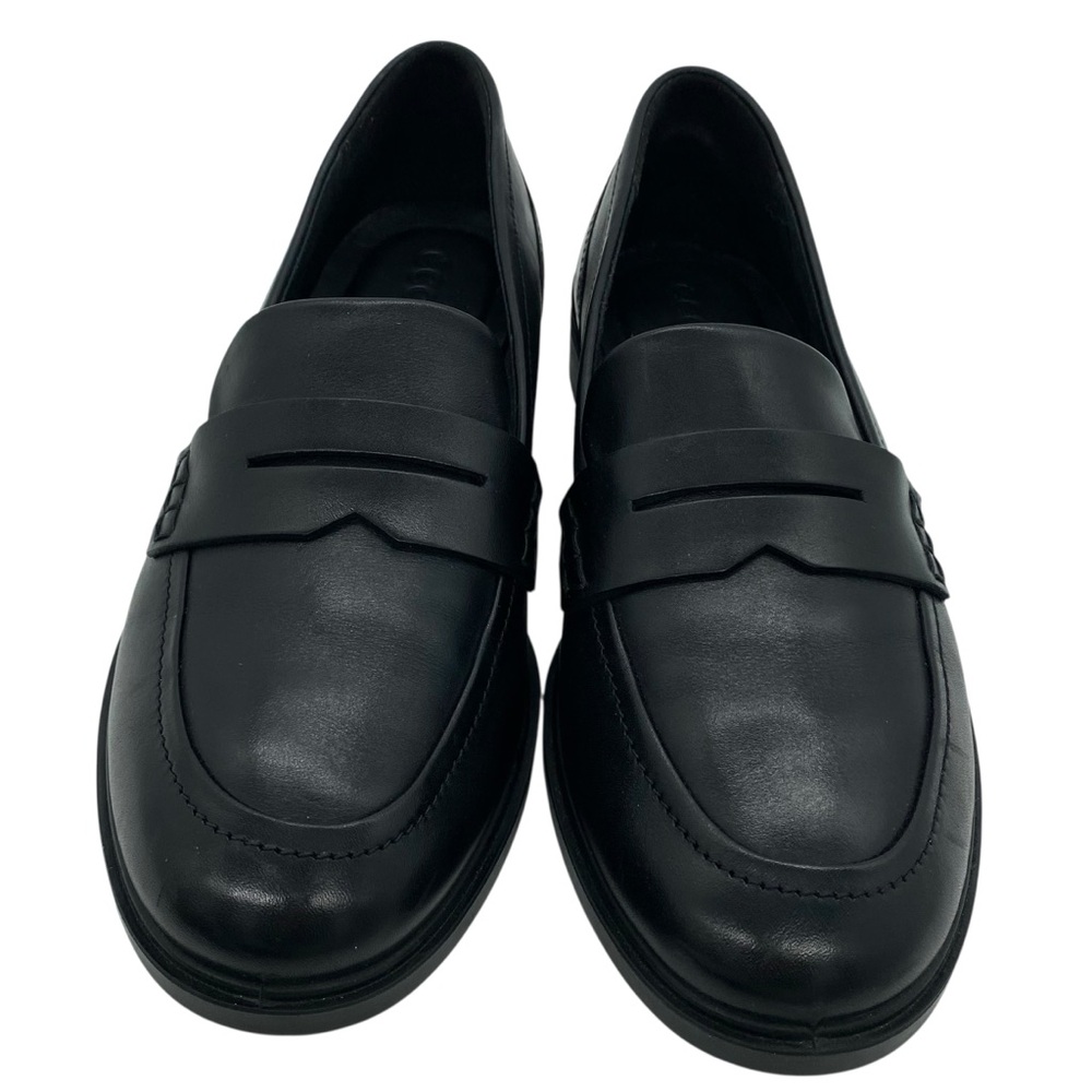 ECCO Women's Black Leather Loafer Dress Classic 15 Shoes - Picture 4 of 10